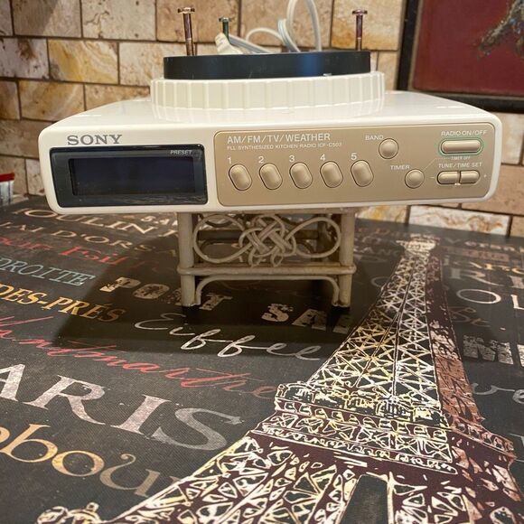 SONY ICF-C503 Kitchen Radio Under Cabinet TV/WEATHER/FM/AM - Picture 2 of 6